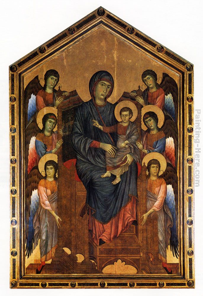 Giovanni Cimabue The Virgin And Child In Majesty Surrounded By Six Angels